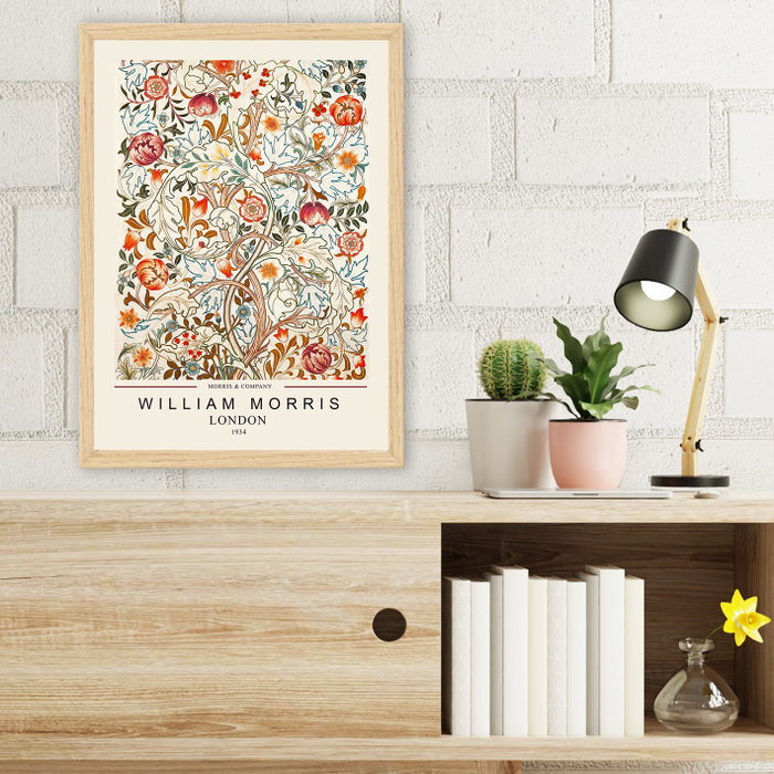 Wallity Pintura Decorativa Enmarcada William Morris Cotton Prints 35 x 45 cm
